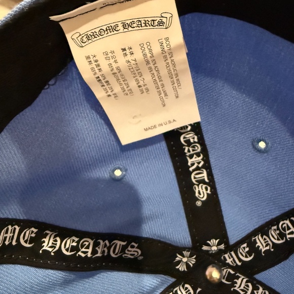 Brand New CH Chrome Hearts Love You Fitted Blue Mens Hat Size 7 5/8 - Picture 6 of 7